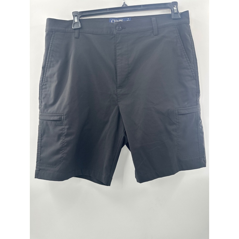 Chaps Stretch Mens Black Performance Cargo Shorts Size 36 Golf Hiking Casual